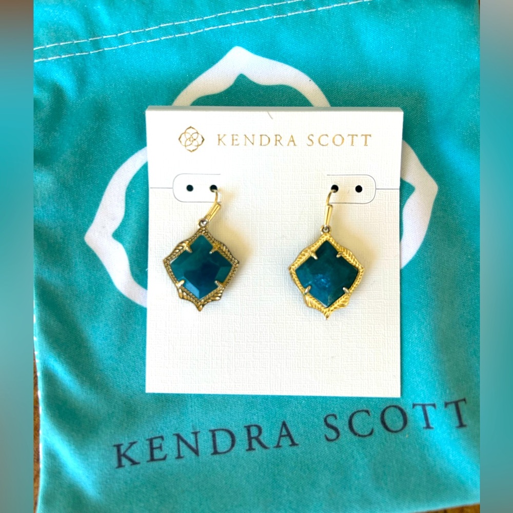 Kendra Scott Blue and Gold Earrings